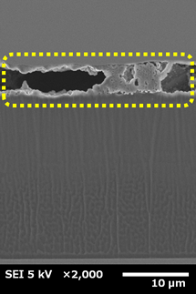 échantillon Wafer de Si. Normal milling