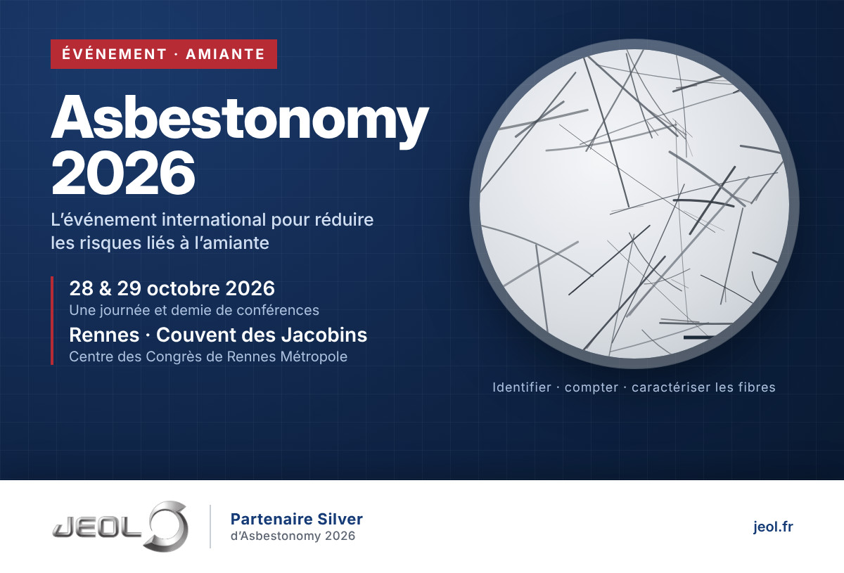 Asbestonomy 2026, 28 et 29 octobre, Rennes – JEOL partenaire Silver